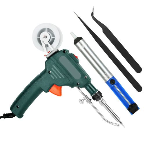 Soldering Iron Gun Kit 5 in 1 Automatic Hand-held 60W Soldering Feed Welding Tool w/ Bracket Desoldering Pump for Circuit-Board Welding Repair Soldering Iron Gun Kit 5 in 1 Automatic Hand-held 60W Soldering Feed Welding Tool w/ Bracket Desoldering Pump for Circuit-Board Welding Repair