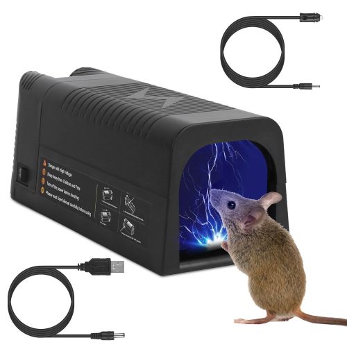 Electric Rat Trap Reusable Mice Trap Rodent Zapper Indoor Pest Control Rechargeable Shock Mice Killer with 1800V High Voltage for Home Electric Rat Trap Reusable Mice Trap Rodent Zapper Indoor Pest Control Rechargeable Shock Mice Killer with 1800V High Voltage for Home