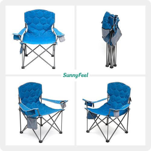 XXL Oversized Camping Chair Heavy Duty 500 LBS for Big Tall People Above 6'4 Padded Portable Folding Sports Lawn Chairs with Armrest Cup Holder & XXL Oversized Camping Chair Heavy Duty 500 LBS for Big Tall People Above 6'4 Padded Portable Folding Sports Lawn Chairs with Armrest Cup Holder &