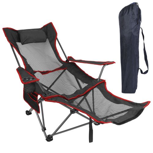 Foldable Camping Chair 330LBS Load Heavy Duty Steel Lawn Chair Collapsible Chair with Reclining Backrest Angle Cup Holder Pillow Side Pocket Carr Foldable Camping Chair 330LBS Load Heavy Duty Steel Lawn Chair Collapsible Chair with Reclining Backrest Angle Cup Holder Pillow Side Pocket Carr